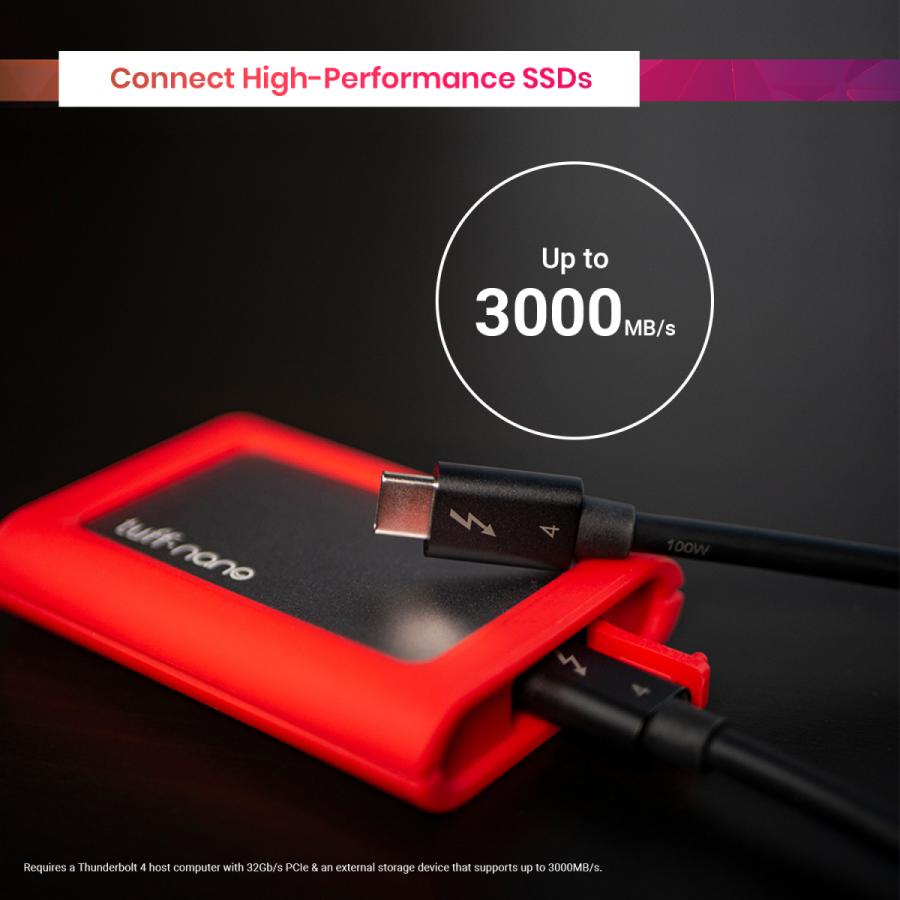 Thunderbolt 4/USB 4ケーブル (2.0m) アクティブ 40Gb/s, 100W, 20V