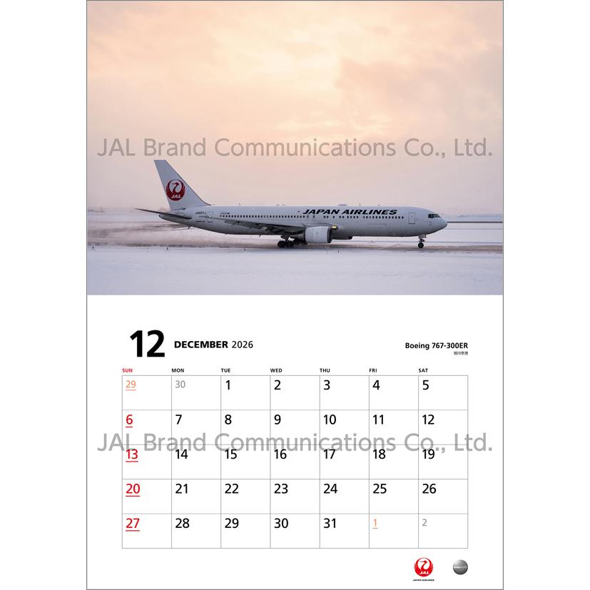 JAL「FLEET」（普通判） 2026年 カレンダー CL26-1135 カレナビ