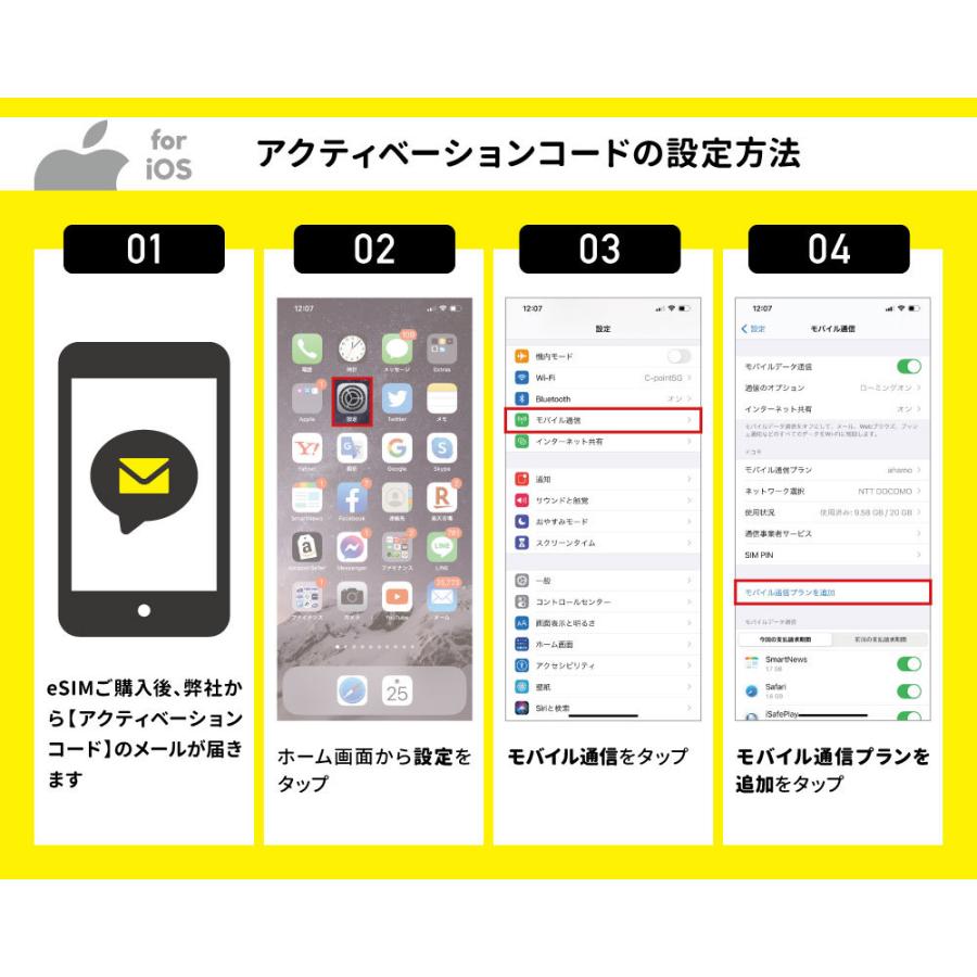 プリペイドSIMカード eSIMプリペイド 180日20GBプラン[Mプラン] 期間内使い切りプラン[日本国内用] |  | 03