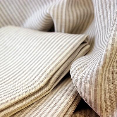 CALIENTE Linea リトアニア リネン 麻 100％ ペイトン ストライプ バスタオル トープ色 bt051 | 