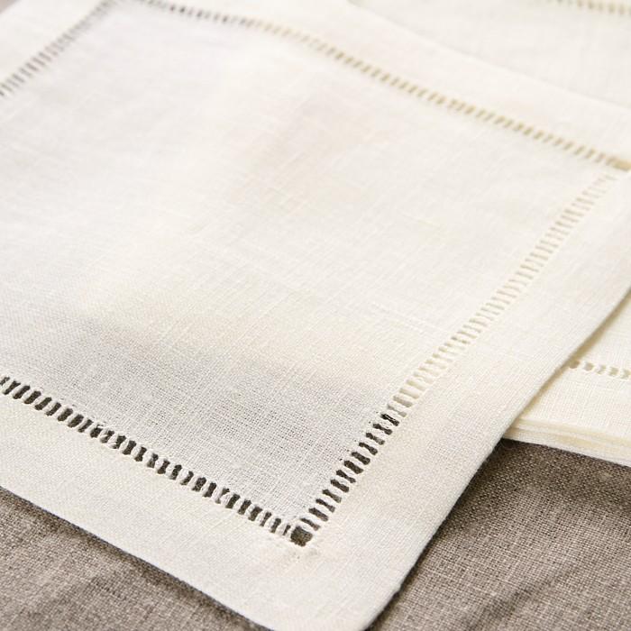 Louis Philips リネン亜麻ゲストタオル　ミニプレースマット 20x20 ホワイト６枚組　パース付き   【送料無料】 |  | 02