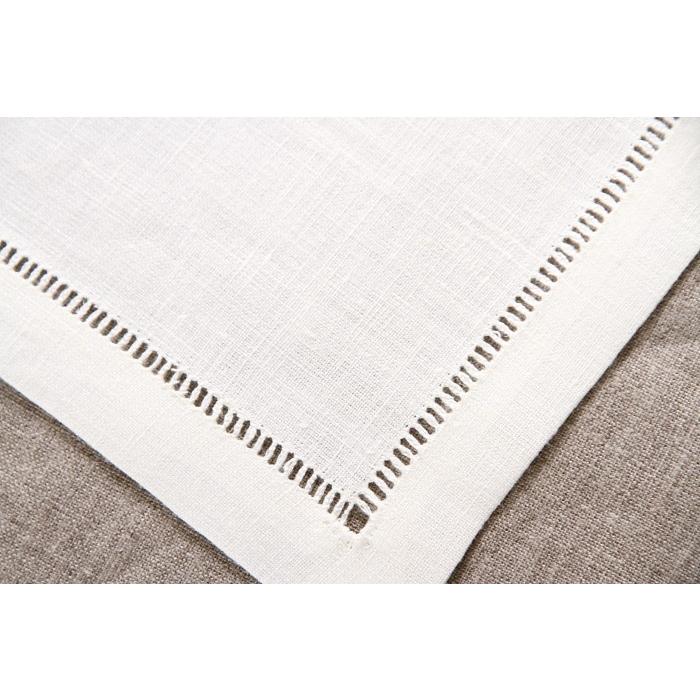 Louis Philips リネン亜麻ゲストタオル　ミニプレースマット 20x20 ホワイト６枚組　パース付き   【送料無料】 |  | 03