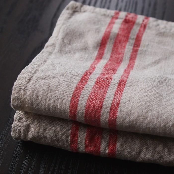 CALIENTE リトアニア リネン 麻 100％ カンパーニュ　テーブル ランナー　赤・黒 |  | 03