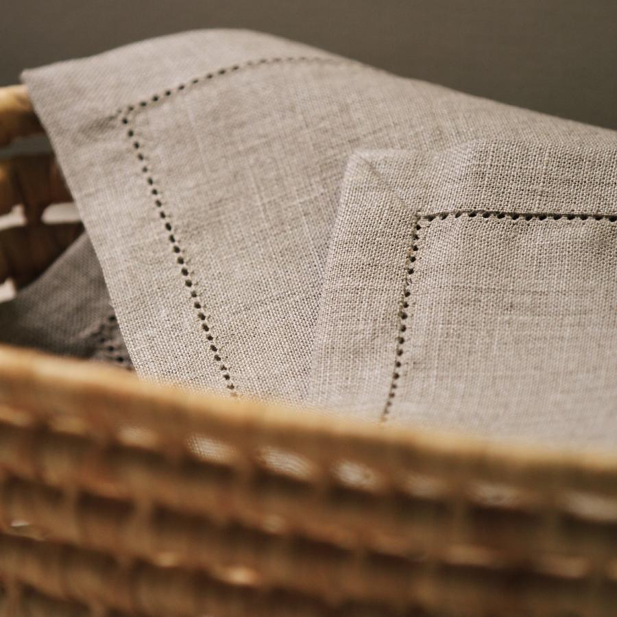CALIENTE リトアニア リネン 麻 100％ ヘムステッチ ナチュラル リネン カクテルナプキン コースター |  | 02