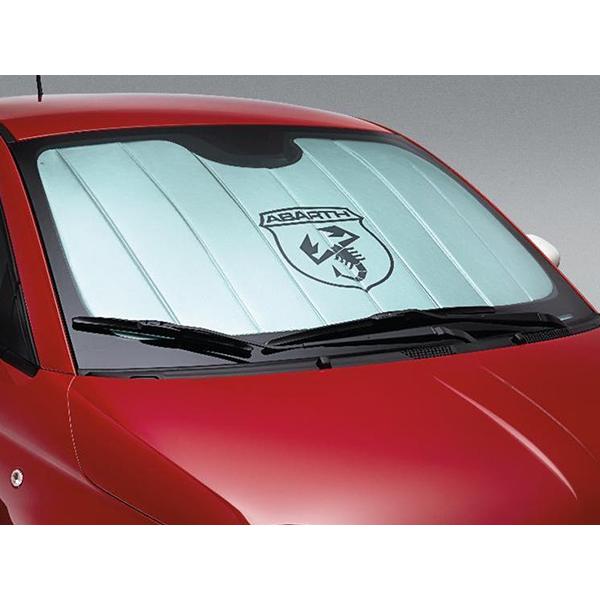 USフィアット純正 専用設計 ABARTH ロゴ入 サンシェード ケース付 吸盤
