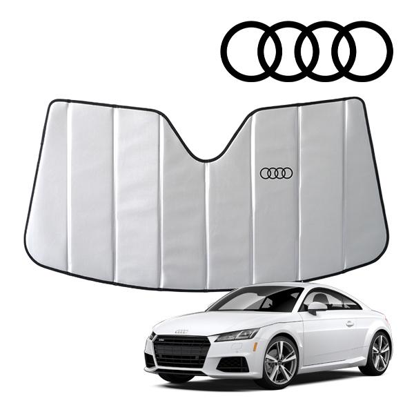 USアウディ純正 専用設計 AUDI ロゴ入 サンシェード 吸盤不要