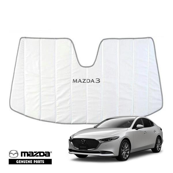 USマツダ純正 専用設計 MAZDA3 ロゴ入 サンシェード 吸盤不要