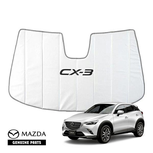 USマツダ純正 専用設計 CX-3 ロゴ入 サンシェード 吸盤不要 折りたたみ
