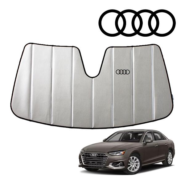 USアウディ純正 専用設計 AUDI ロゴ入 サンシェード 吸盤不要