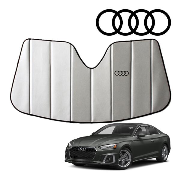 USアウディ純正 専用設計 AUDI ロゴ入 サンシェード 吸盤不要