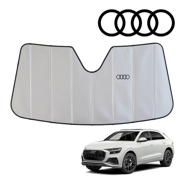 USアウディ純正 専用設計 AUDI ロゴ入 サンシェード 吸盤不要