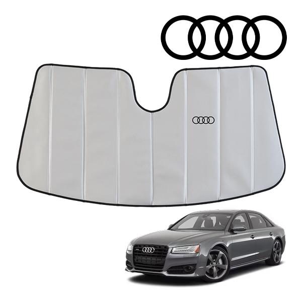 USアウディ純正 専用設計 AUDI ロゴ入 サンシェード 吸盤不要