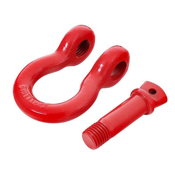 Smittybilt 3/4インチ 汎用 牽引フック Dリングシャックル/レッド 