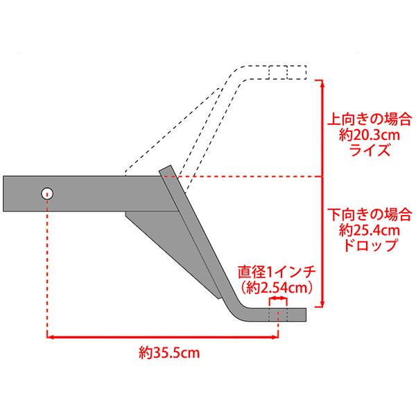 【CURT 正規品】 トレーラーヒッチ用 ヒッチボールマウント 2インチ角 45112 クラス2 8インチライズ 10インチドロップ 牽引能力 約2267kgの画像