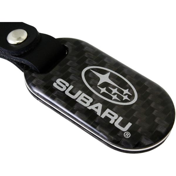 USスバル純正 SUBARU ロゴ入 リアルカーボン キーホルダー