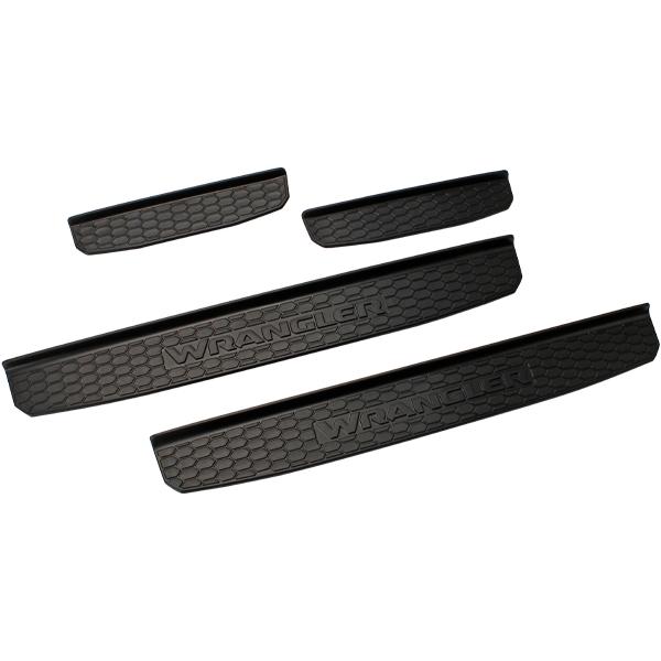 JEEP　ラングラーJL用 スカッフプレート　アルミ製 4枚セット ブラック MOPAR純正 スカッフプレート フロント/リア 4枚セット ドアシル