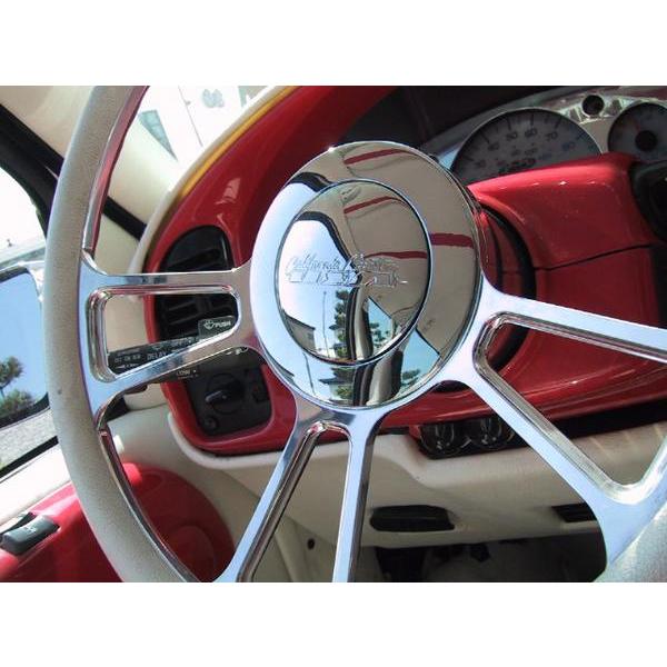 最新作のカリフォルニアカスタム ロゴ入 ビレット ステアリング