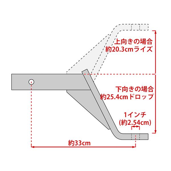【CURT 正規品】クラス3 トレーラーヒッチ用 ヒッチボールマウント 2インチ角 45110 8インチライズ 10インチドロップ 最大牽引力 約1587kgの画像