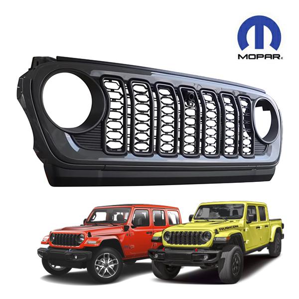 Jeep ラングラー JL型 18〜24年式対応 フロントグリル 中期カメラあり MOPAR純正 フェイス グリルキット カメラベース付タイプ 1台分 7pc