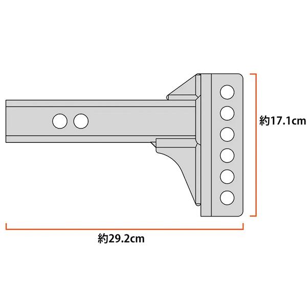 値下げ CURT 正規品 トレーラーヒッチ用 アジャスタブル チャンネルマウント 2インチ角 45911 サイズ 11インチ 約28cm 12インチ 約30.5cm