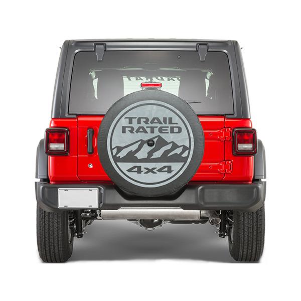 JLラングラー2019年製　純正タイヤ用リアカバー MOPAR純正 タイヤカバー TRAIL RATED 4x4 ロゴ入 82215438 バック