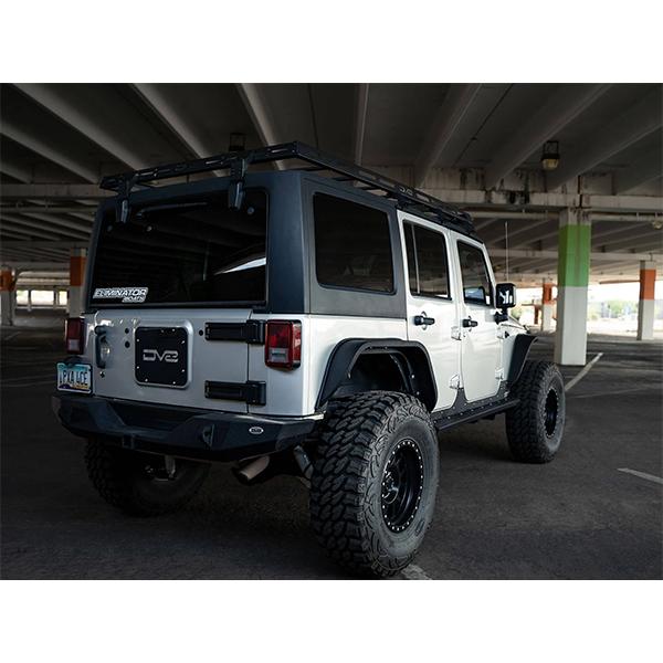 DV8 OFFROAD 正規品 ルーフラック フルサイズ ルーフバスケット ルーフキャリア ロゴ入 スチール ブラック ジープ JK ラングラー 4ドア_6