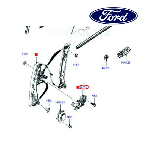 フォード純正 パワーウインドモーター P/Wモーター フロント 右側 RH