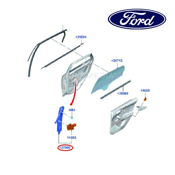 フォード純正 P/W パワーウインドウ レギュレーター リア 右側 助手席