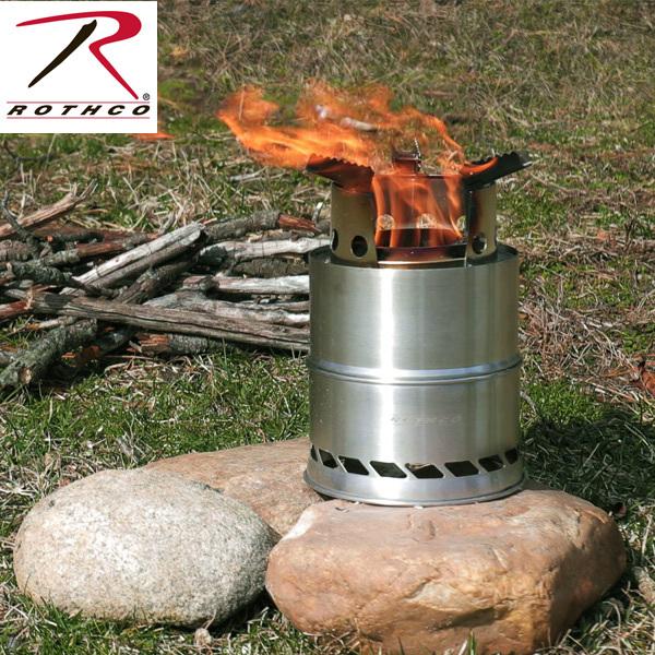 ロスコRothco ソロストーブ ウッドストーブStainless Steel Portable Camping コンパクト収納焚火 キャンプ｜californiastyle