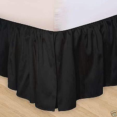 買取り実績  Short Corners Split Skirt Bed Ruffled Black Rainbowlinens Queen Inc＿並行輸入品 32 Size ベッドスカート