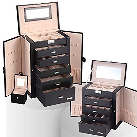 最も  Homde Jewelry Organizer Bundle: Tidy Up Your Dresser with Two Black Jewelry＿並行輸入品 アクセサリーケース