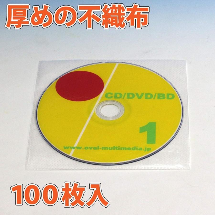 新しいCD DVD収納袋ケース しっかり厚手タイプの不織布 白色不織布CDケース 100枚入り