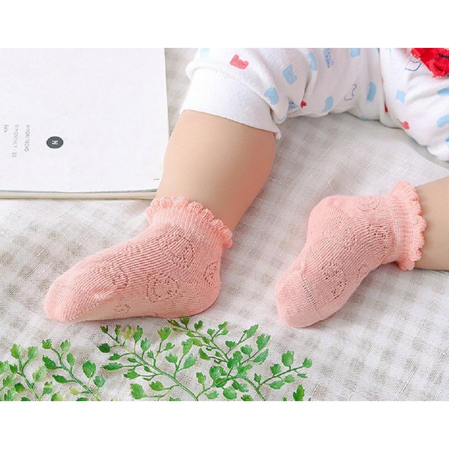 Moluoni 新発売 人気なベビー ソックス 夏 透気 子供 靴下 ５足セット 0 ６歳 男女兼用 ｓ 0 2歳 足長10cm 笑顔 Jsonic Ca