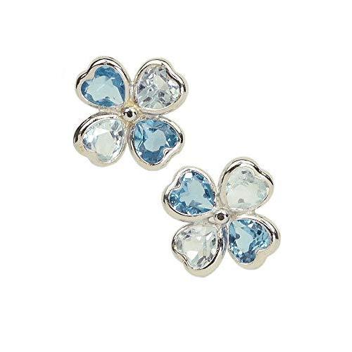 受注発注 四葉のクローバー ホワイトゴールド ブルートパーズ 10金 ピアス 10k K10 四葉 四つ葉 クローバー 11月 誕生石 レディース 女 Saleセール Skylanceronline Com