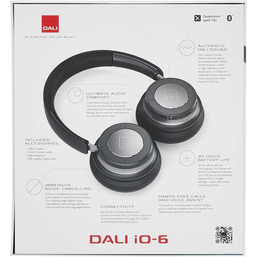 新しい到着 ダリ DALI ノイズ キャンセリング ワイヤレス オーバーイヤーヘッドホン アイアン ブラック IO6/IB