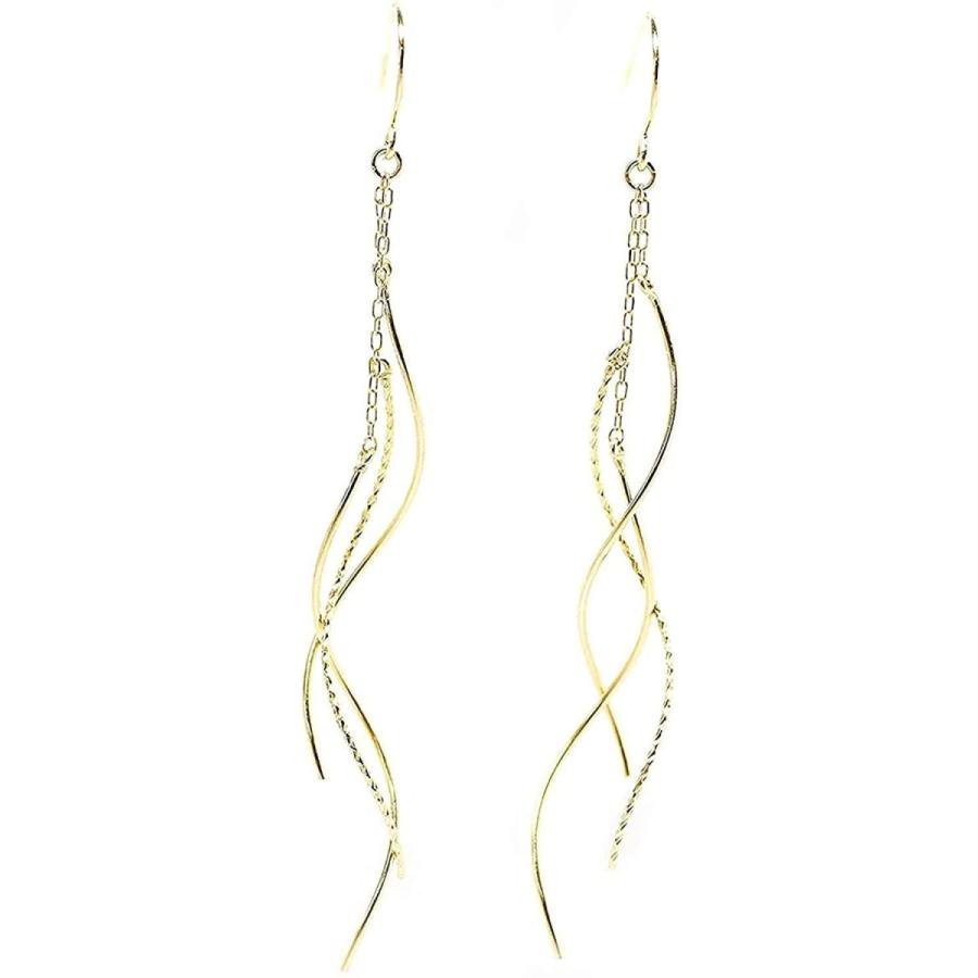 ピアス 18金 k18ピンクゴールド ロングピアス ミラーボール フック