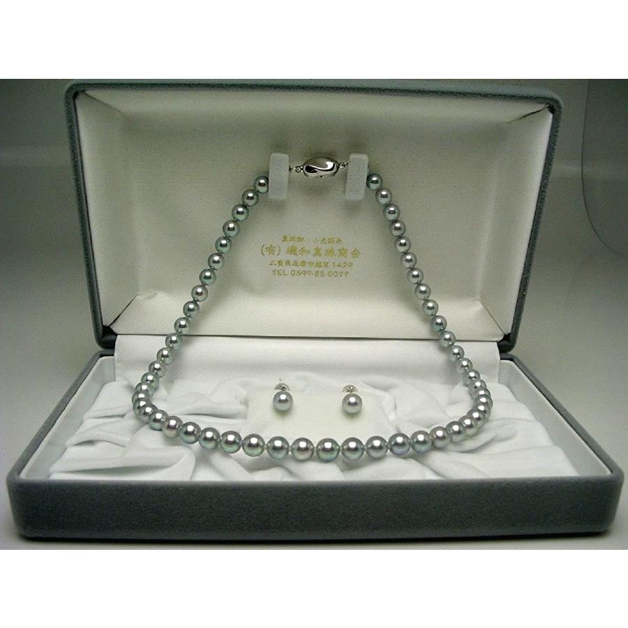 【希少】 Isowa Pearl（伊勢志摩の真珠専門店 イソワパール） アコヤ真珠 ネックレス ピアス セット 7.0-7.5mm シルバーブルー シ 【BCD8996502165】(31515円)