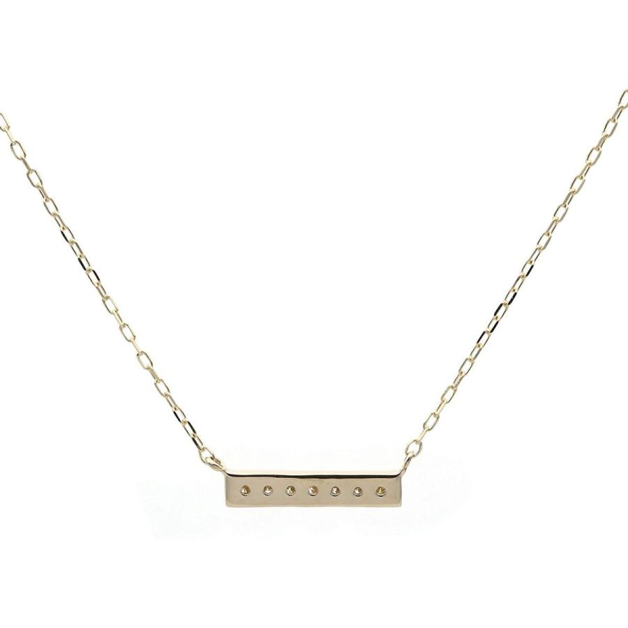 L&Co. (エルアンドコー) ペーパーバッグ&ペーパーボックス付 K10 バー モチーフ ダイヤモンド ペンダント ネックレス 66-76 L&Co エルアンドコー ペーパーバッグ&ペーパーボックス付 K10 バー モチーフ ダイヤモンド ペンダント ネックレス