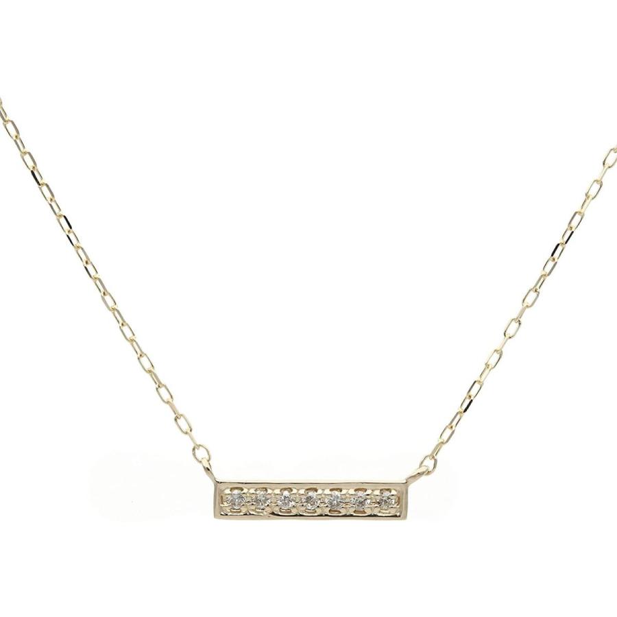 L&Co. (エルアンドコー) ペーパーバッグ&ペーパーボックス付 K10 バー モチーフ ダイヤモンド ペンダント ネックレス 66-76 L&Co エルアンドコー ペーパーバッグ&ペーパーボックス付 K10 バー モチーフ ダイヤモンド ペンダント ネックレス