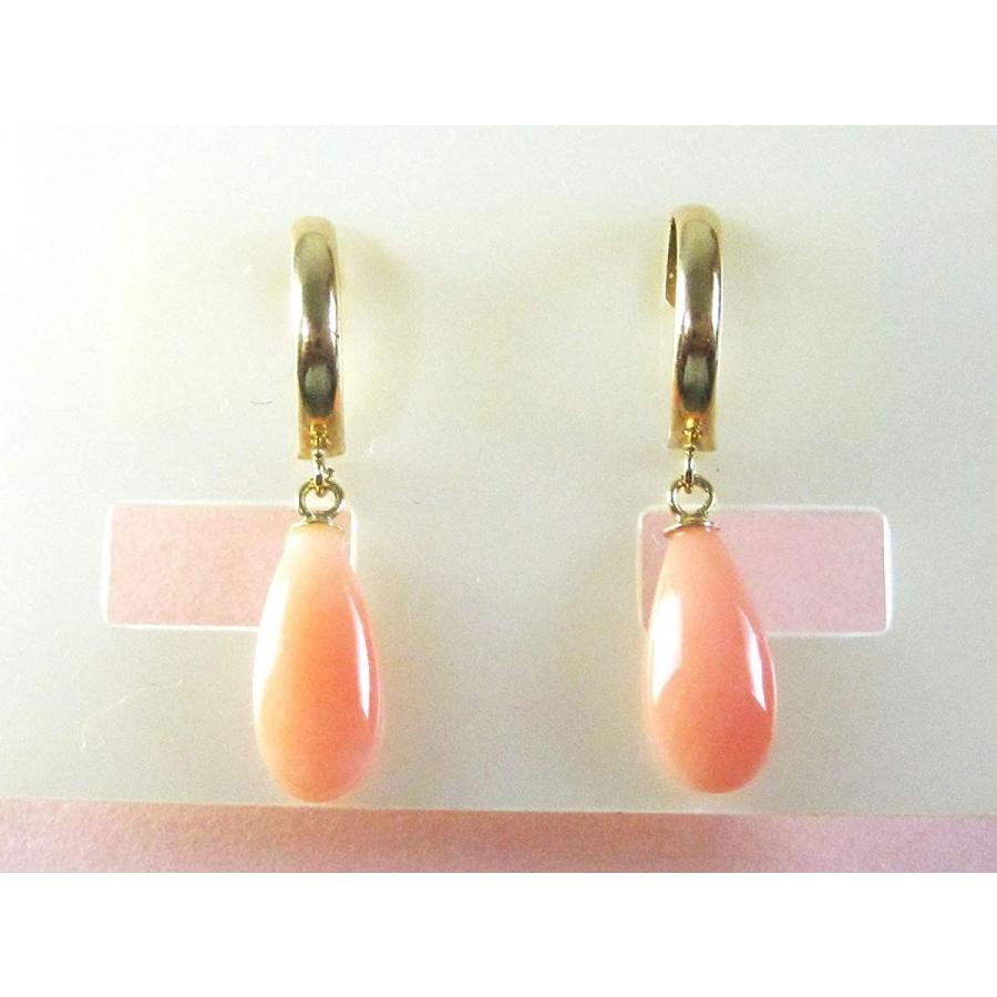 深海珊瑚 ピアス ブラ 12ミリ 滴型ピンク色の珊瑚 18金イエローゴールド スタッド シリコン付きキャッチ 揺れるピアス 無染色さんご 深海珊瑚 ピアス ブラ 12ミリ 滴型ピンク色の珊瑚 18金イエローゴールド スタッド シリコン付きキャッチ 揺れるピアス 無染色さんご