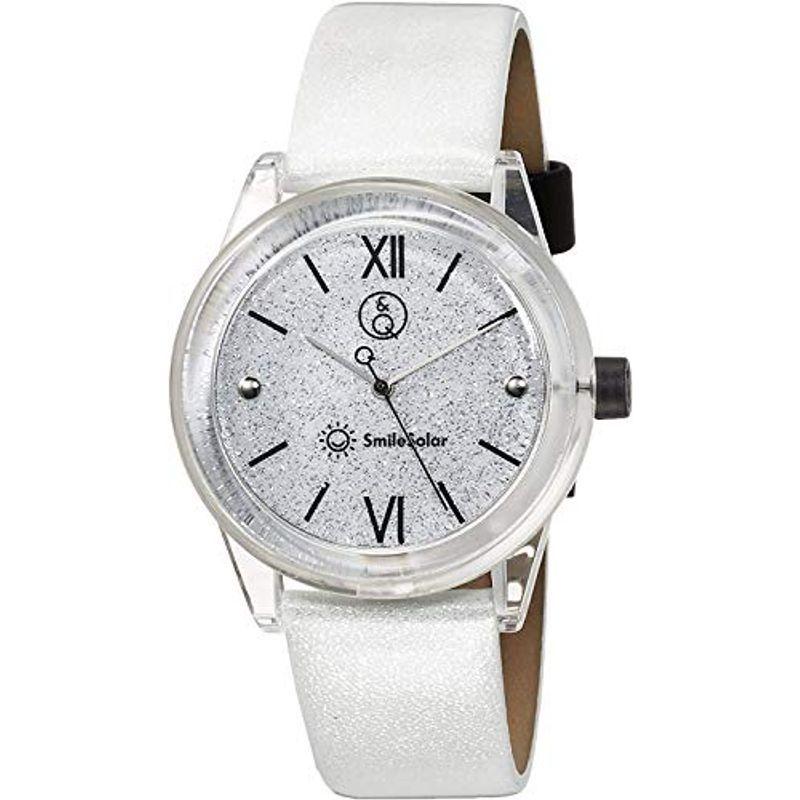 シチズン Q&Q 腕時計 アナログ スマイルソーラー 防水 革ベルト RP18-002 レディース ホワイト