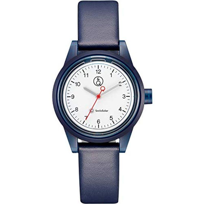 シチズン Q&Q 腕時計 アナログ スマイルソーラー リンクコーデ 防水 革ベルト RP29-001 レディース ブルー