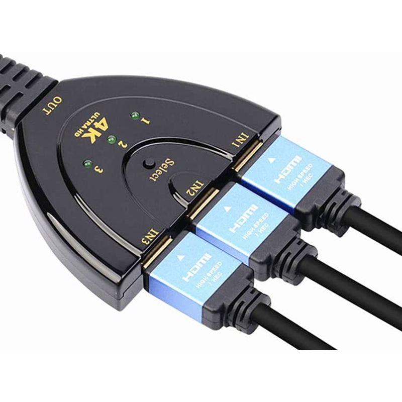 メーカー直売】 HDMI切替器 HDMI分配器 4Kx2K セレクター 3入力1出力 金メッキコネクタ搭載 電源不要 手動 1080p 3D  Chromec