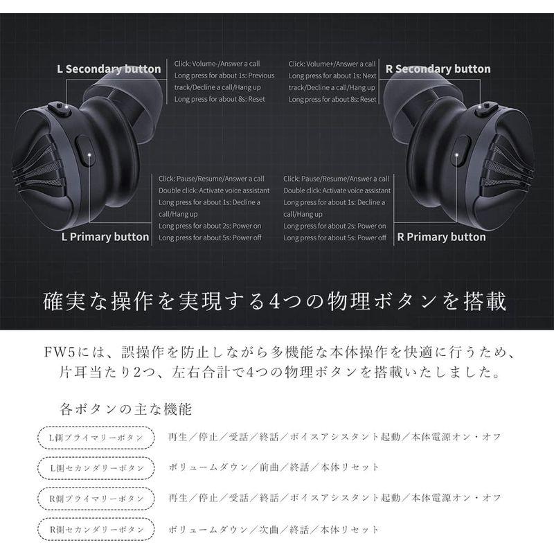[安心の海外正規品] FiiO FW5日本国内正規品ワイヤレスイヤホン ハイブリッドドライバー IPX4 防水 bluetooth AK4332 QCC5141