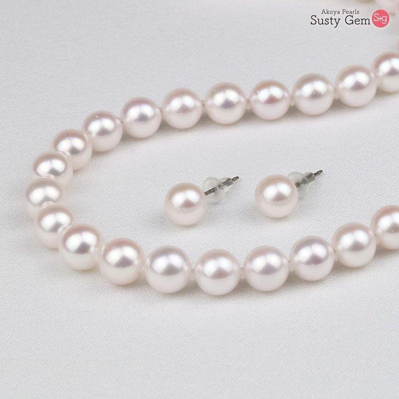 秋冬の主役◎ Akoya Pearls Susty Gem 花珠 パール ネックレス 宇和島 あこや真珠 フォーマルセット 冠婚葬祭 8.5-8.0mm 【IQY1643795533】(57583円)