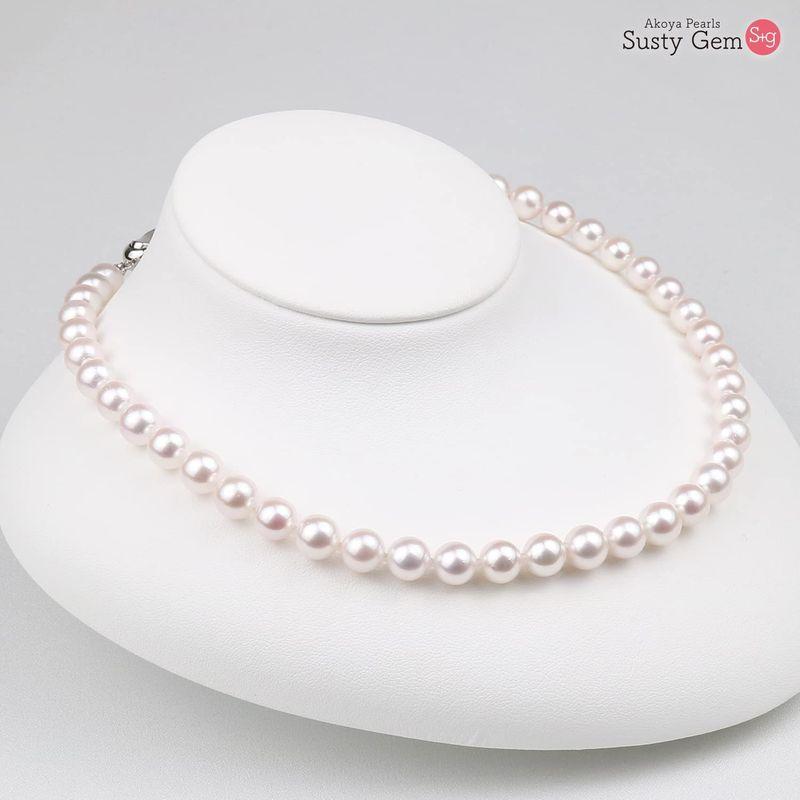 秋冬の主役◎ Akoya Pearls Susty Gem 花珠 パール ネックレス 宇和島 あこや真珠 フォーマルセット 冠婚葬祭 8.5-8.0mm 【IQY1643795533】(57583円)