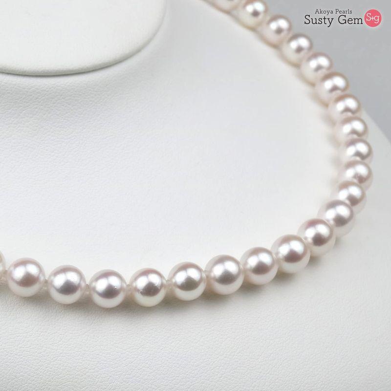 秋冬の主役◎ Akoya Pearls Susty Gem 花珠 パール ネックレス 宇和島 あこや真珠 フォーマルセット 冠婚葬祭 8.5-8.0mm 【IQY1643795533】(57583円)