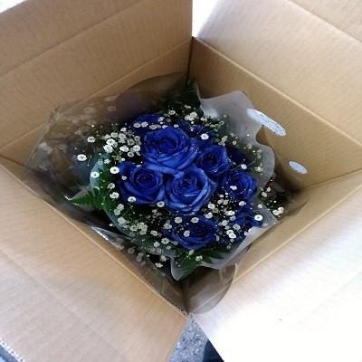 １０本のブルーローズとカスミソウの花束！メッセージそ添えて花束を！ |  | 09