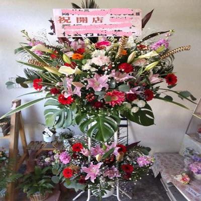 季節のお花をふんだんに取り入れた【花種★花色】ストアにお任せ！豪華な生花スタンド２段! |  | 08