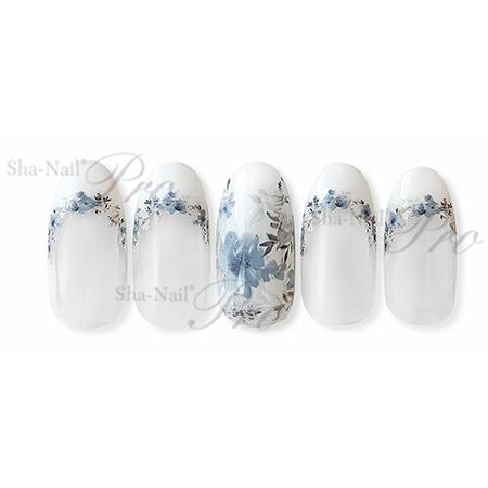 写ネイルPlus 【フレンチ】ムードフラワーズクラシックブルー |  | 03